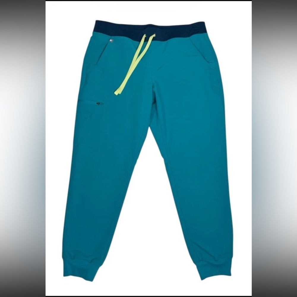 Figs Zamora Joggers Women’s Large Blue High Waisted Medical Scrub Pants Stretch